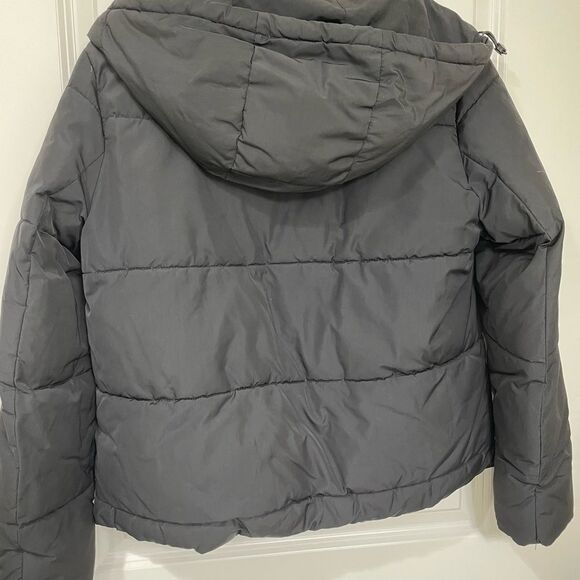 Women’s medium-weight quilted zip-front puffer hooded jacket size Medium - Picture 3 of 7